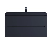 Тумба с раковиной Uperwood Tanos-Classic Quartz 100 см, подвесная, черная/уголь 3930421701