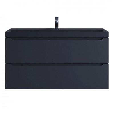 Тумба с раковиной Uperwood Tanos-Classic Quartz 100 см, подвесная, черная/уголь 3930421701