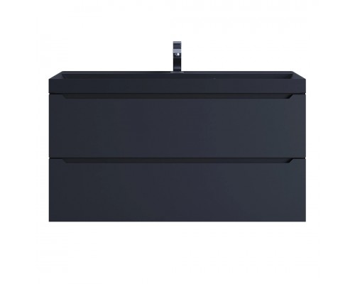 Тумба с раковиной Uperwood Tanos-Classic Quartz 100 см, подвесная, черная/уголь 3930421701
