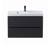 Тумба с раковиной Uperwood Tanos 80 см, подвесная, черная матовая 291020254