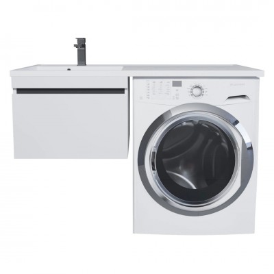 Тумба с раковиной Uperwood Magenta 60/120 см, подвесная, белая/графит, выдвижной ящик, левая 51930205154