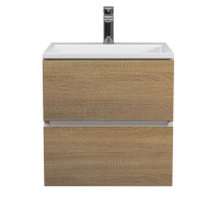 Тумба с раковиной Uperwood Barsa 50 см, подвесная, белая/дуб сонома 29830205646