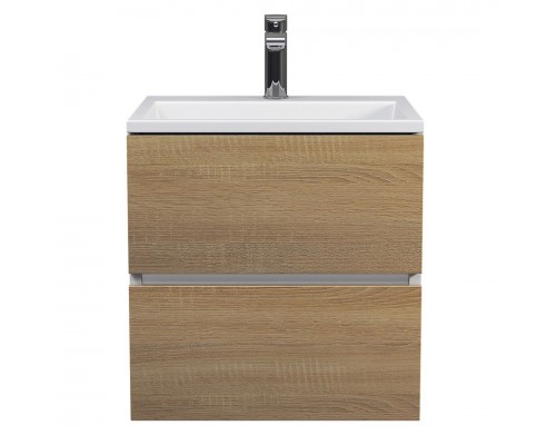 Тумба с раковиной Uperwood Barsa 50 см, подвесная, белая/дуб сонома 29830205646