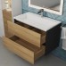 Тумба с раковиной Uperwood Barsa 80 см, подвесная, черная/дуб сонома 293020543