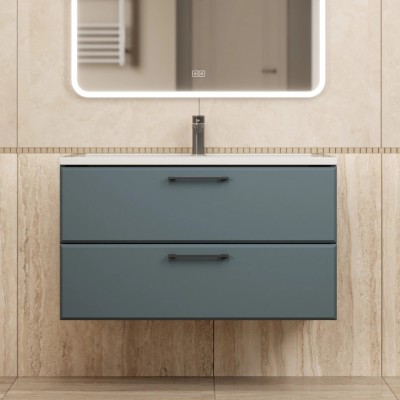 Тумба с раковиной Uperwood Foster New 90 см, подвесная, серый графит KFosterNEW90g