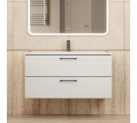 Тумба с раковиной Uperwood Foster New 100 см, подвесная, белая матовая KFosterNEW100w