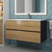 Тумба с раковиной Uperwood Barsa 100 см, подвесная, черная/дуб сонома 293020544