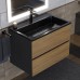 Тумба с раковиной Uperwood Barsa 70 см, подвесная, черная/дуб сонома, раковина черная 298301042