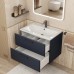 Тумба с раковиной Uperwood Foster New 70 см, подвесная, черная матовая KFosterNEW70b