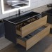 Тумба с раковиной Uperwood Barsa 100 см, подвесная, черная/дуб сонома, раковина черная 298301045