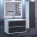 Тумба с раковиной Uperwood Next Premium 80 см, подвесная, 2 ящика, белая/графит 3930205167