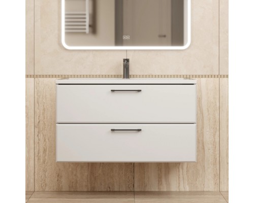 Тумба с раковиной Uperwood Foster New 90 см, подвесная, белая матовая KFosterNEW90w