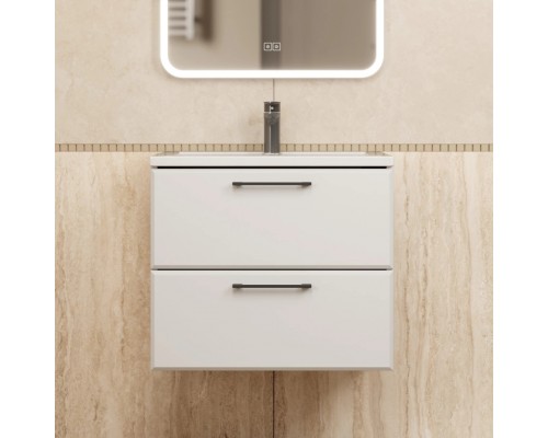 Тумба с раковиной Uperwood Foster New 60 см, подвесная, белая матовая KFosterNEW60w