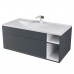 Тумба с раковиной Uperwood Lotus Premium 100 см, подвесная, серая/матовая 39340207465