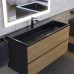 Тумба с раковиной Uperwood Barsa 100 см, подвесная, черная/дуб сонома, раковина черная 298301045