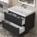 Тумба с раковиной Uperwood Tanos 70 см, подвесная, черная матовая 291020253