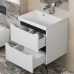 Тумба с раковиной Uperwood Tanos NEW 50 см, подвесная, белая матовая/графит 2190000015