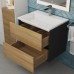 Тумба с раковиной Uperwood Barsa 60 см, подвесная, черная/дуб сонома 2930205645