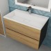 Тумба с раковиной Uperwood Barsa 80 см, подвесная, черная/дуб сонома 293020543