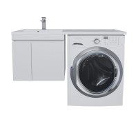 Тумба с раковиной Uperwood Magenta 60/120 см, подвесная, белая/матовая, с дверцами, левая 51930205150