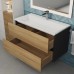 Тумба с раковиной Uperwood Barsa 90 см, подвесная, черная/дуб сонома 29830205649