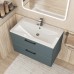 Тумба с раковиной Uperwood Foster New 80 см, подвесная, серый графит KFosterNEW80g