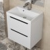 Тумба с раковиной Uperwood Tanos 50 см, подвесная, белая матовая/графит 29111020236