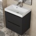 Тумба с раковиной Uperwood Tanos 50 см, подвесная, черная матовая 29111020235