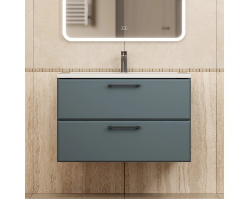 Тумба с раковиной Uperwood Foster New 80 см, подвесная, серый графит KFosterNEW80g