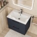 Тумба с раковиной Uperwood Foster New 60 см, подвесная, черная матовая KFosterNEW60b