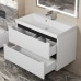 Тумба с раковиной Uperwood Tanos 80 см, подвесная, белая матовая/графит 29111020231