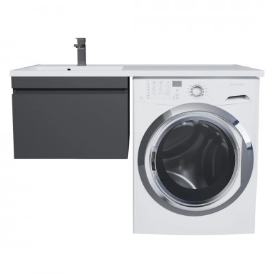 Тумба с раковиной Uperwood Magenta 60/120 см, подвесная, черная/матовая, выдвижной ящик, левая 51930205155