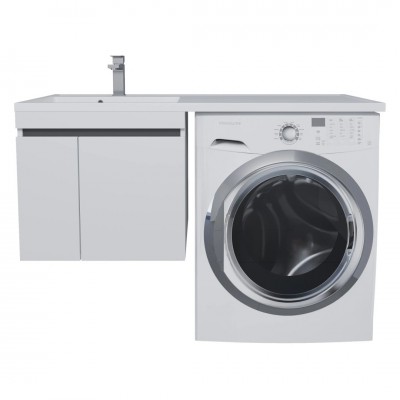 Тумба с раковиной Uperwood Magenta 60/120 см, подвесная, белая/графит, с дверцами, левая 51930205151