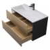 Тумба с раковиной Uperwood Barsa 90 см, подвесная, черная/дуб сонома 29830205649