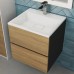 Тумба с раковиной Uperwood Barsa 50 см, подвесная, черная/дуб сонома 29830205647