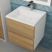 Тумба с раковиной Uperwood Barsa 50 см, подвесная, белая/дуб сонома 29830205646