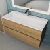 Тумба с раковиной Uperwood Barsa 100 см, подвесная, черная/дуб сонома 293020544