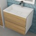Тумба с раковиной Uperwood Barsa 60 см, подвесная, белая/дуб сонома 2930205646