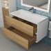 Тумба с раковиной Uperwood Barsa 90 см, подвесная, белая/дуб сонома 29830205648