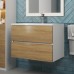 Тумба с раковиной Uperwood Barsa 70 см, подвесная, белая/дуб сонома 293020546