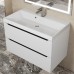Тумба с раковиной Uperwood Tanos 80 см, подвесная, белая матовая/графит 29111020231