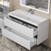 Тумба с раковиной Uperwood Tanos 100 см, подвесная, белая матовая/графит 29111020233