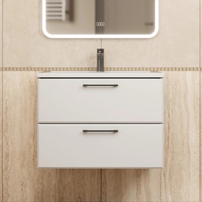 Тумба с раковиной Uperwood Foster New 70 см, подвесная, белая матовая KFosterNEW70w
