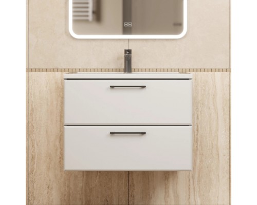 Тумба с раковиной Uperwood Foster New 70 см, подвесная, белая матовая KFosterNEW70w