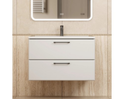 Тумба с раковиной Uperwood Foster New 80 см, подвесная, белая матовая KFosterNEW80w