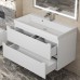 Тумба с раковиной Uperwood Tanos 90 см, подвесная, белая матовая/графит 29111020232
