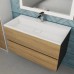Тумба с раковиной Uperwood Barsa 90 см, подвесная, черная/дуб сонома 29830205649