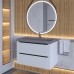 Тумба с раковиной Uperwood Tanos-Classic Quartz 80 см, подвесная, белая графит/бетон 3930421702