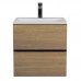 Тумба с раковиной Uperwood Barsa 50 см, подвесная, черная/дуб сонома 29830205647