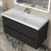 Тумба с раковиной Uperwood Tanos 100 см, подвесная, черная матовая 291020256